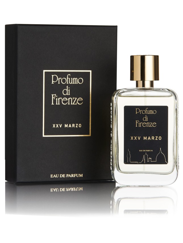 Bottle and box of Profumo di Firenze XXV Marzo perfume 100ml