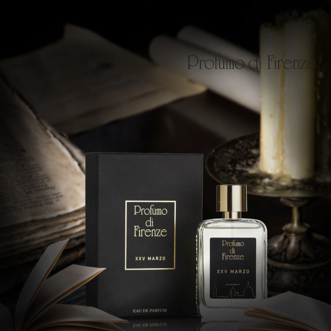 Bočica brenda Profumo di Firenze koja prikazuje parfem XXV Marzo