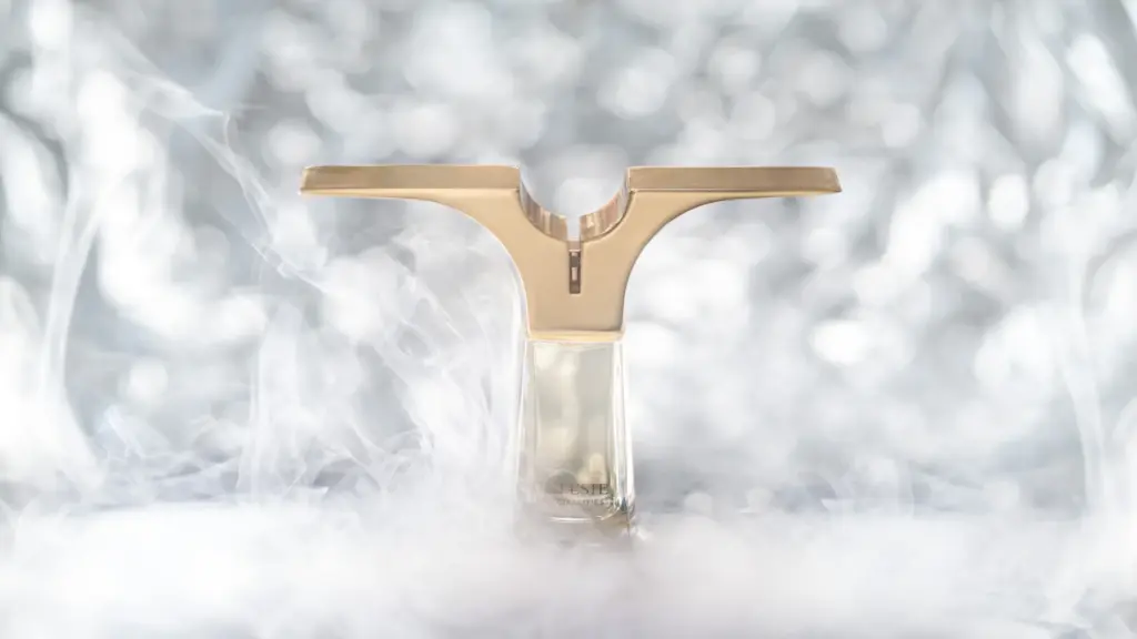 Bottle of Caeleste Principalities in white mist